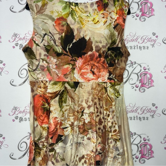 Dress barn tank top fairy cheetah print roses floral whimsical fairy beaded - Picture 9 of 10